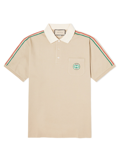Polo tričko Gucci Pocket Logo Taped Polo Tee Béžová | 753078-XJFTN-2219