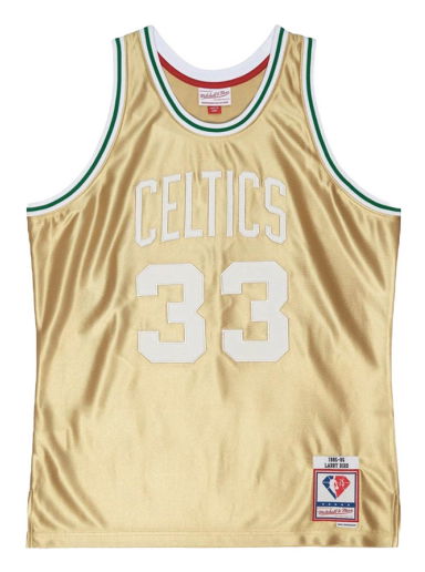 Dres Mitchell & Ness Boston Celtics Larry Bird 75th Swingman Jersey Metalická | SMJY4398-BCE85LBIGOLD