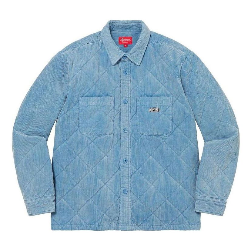Košeľa Supreme Corduroy Quilted Shirt Modrá | SUP-FW22-734