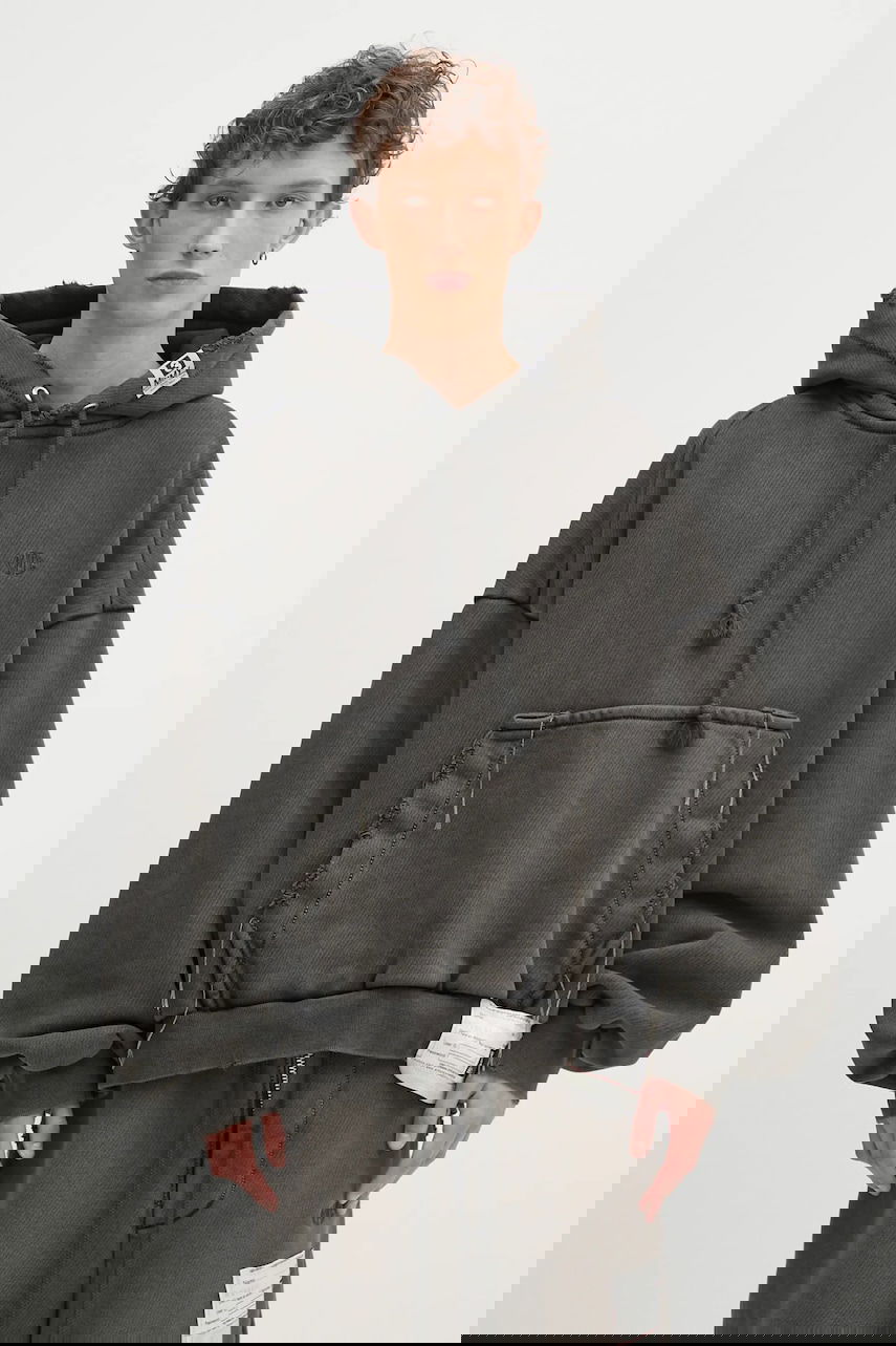Mikina Maison MIHARA YASUHIRO Maison MIHARA YASUHIRO Amateur Sewn Wide Back Hoodie Šedá | A14HD522, 0