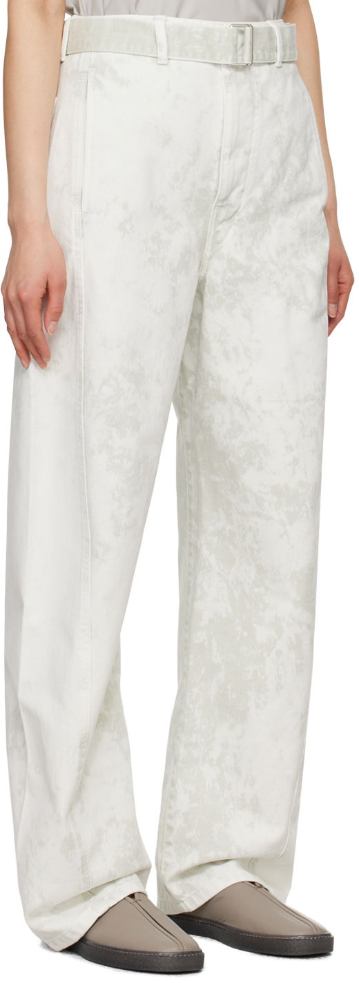 Nohavice LEMAIRE Lemaire Twisted Belted Jeans Biela | PA326 LD1011, 1