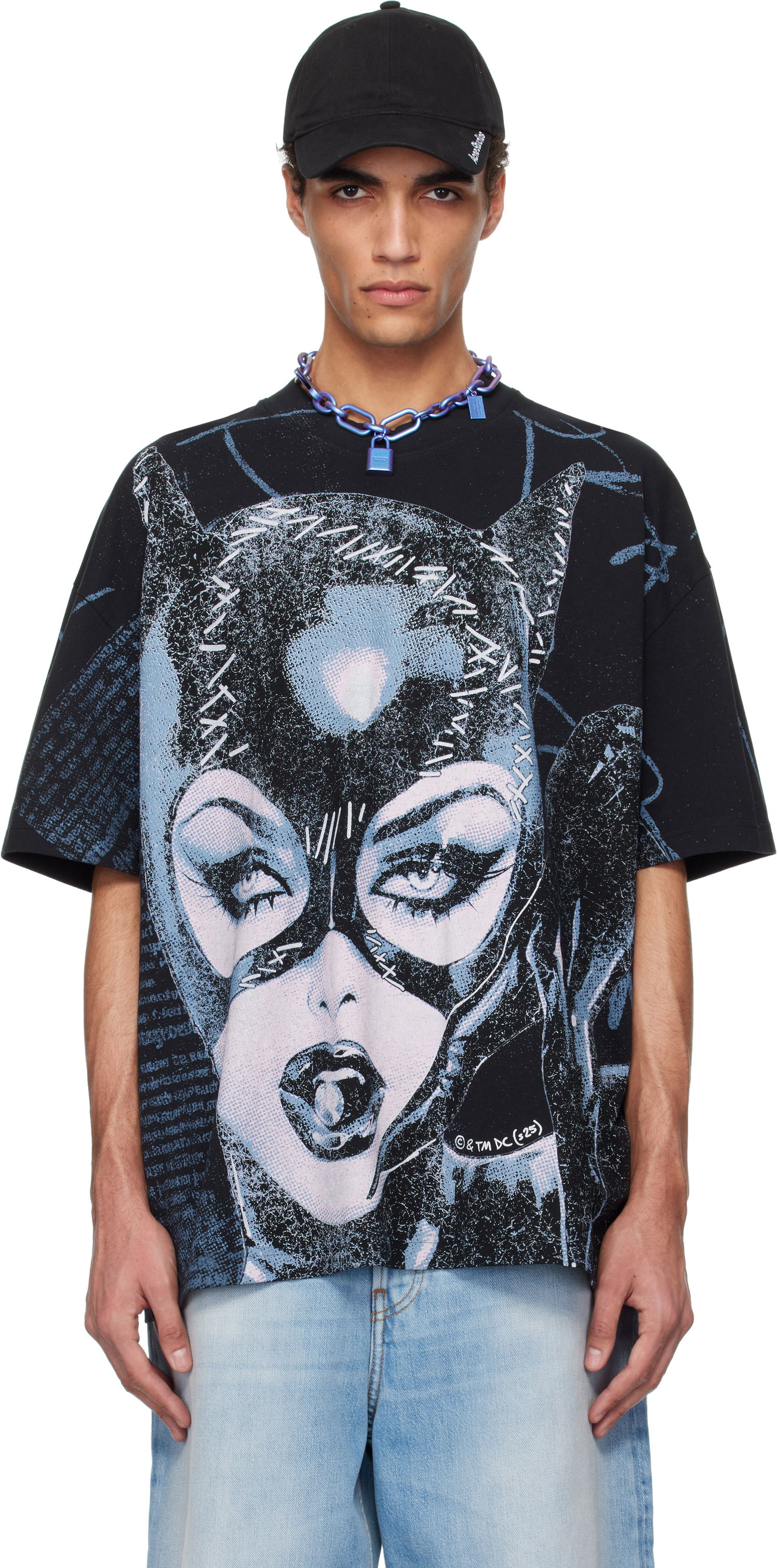 Tričko Acne Studios Acne Studios DC™ Edition Catwoman Print T-Shirt Čierna | BL0411-, 0