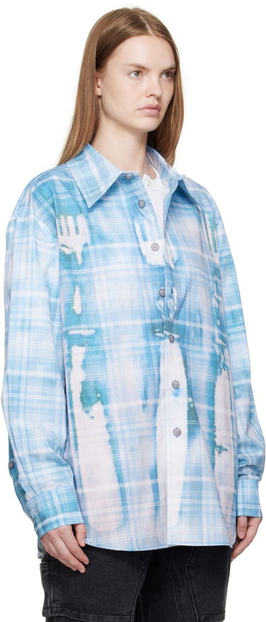 Košeľa Andersson Bell Andersson Bell Trompe L'oeil Printed Check Shirt Modrá | atb1340m, 4