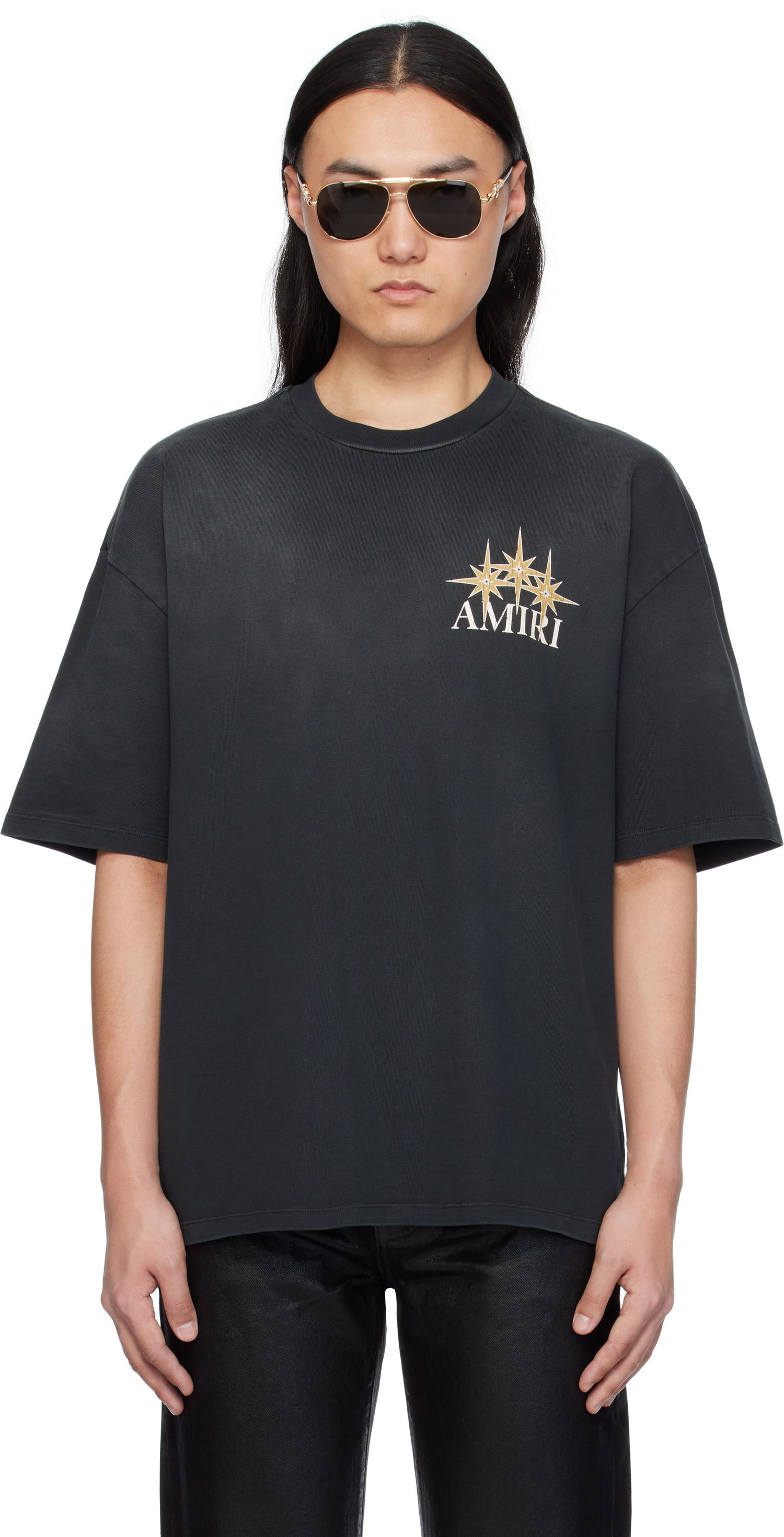 Tričko AMIRI Amiri Starburst Oversized T-Shirt Čierna | AMJYTE1179, 0