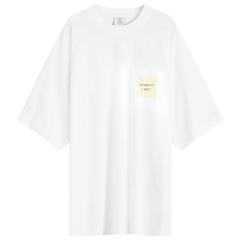 Tričko VETEMENTS Sticker T-Shirt Biela | UA65TR210W