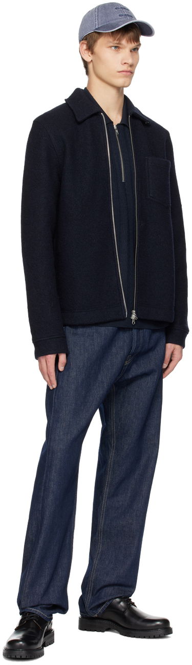 Sveter Samsoe Samsoe Samsøe Samsøe Gabriel Knit Polo Shirt Navy | M23400055, 3