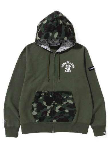 Mikina BAPE Undefeated x Color Camo Relaxed Zip Hoodie Zelené | 1I73-115-908