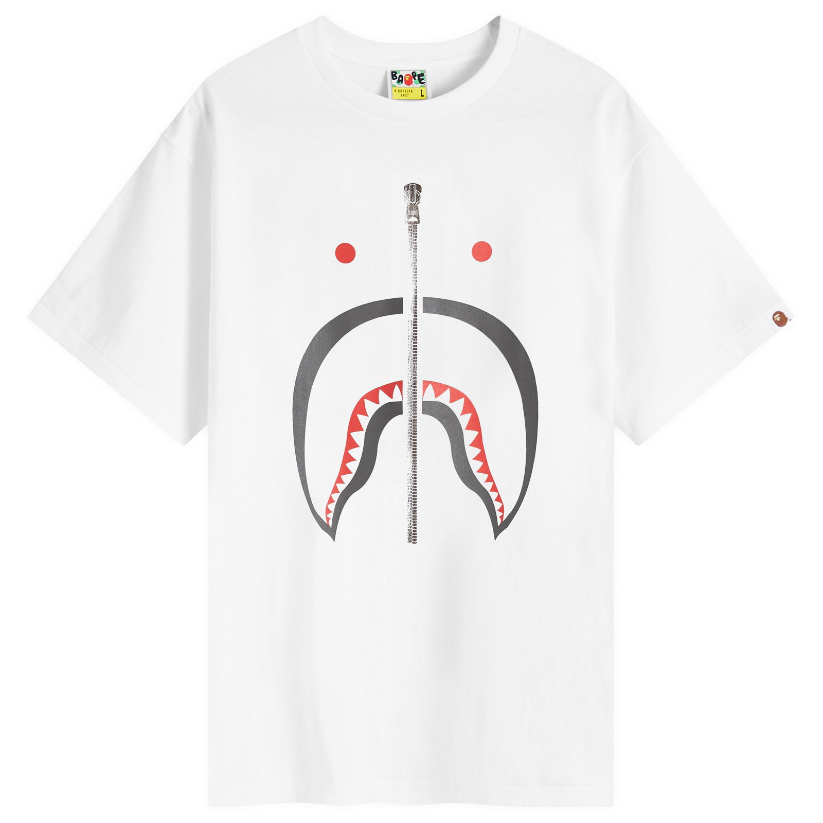 A Bathing Ape Men's Shark T-Shirt in White, Size Large | END. Clothing