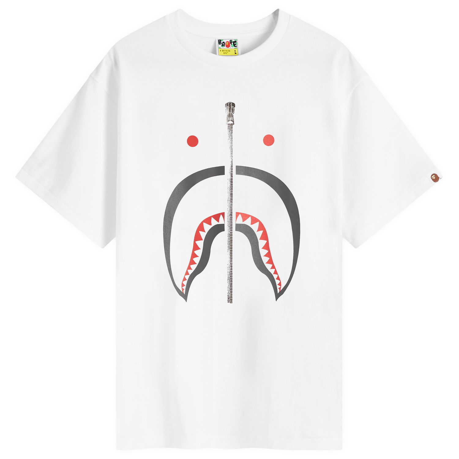 Tričko BAPE A Bathing Ape Men's Shark T-Shirt in White, Size Large | END. Clothing Biela | 001TEK301003M-WHT, 0