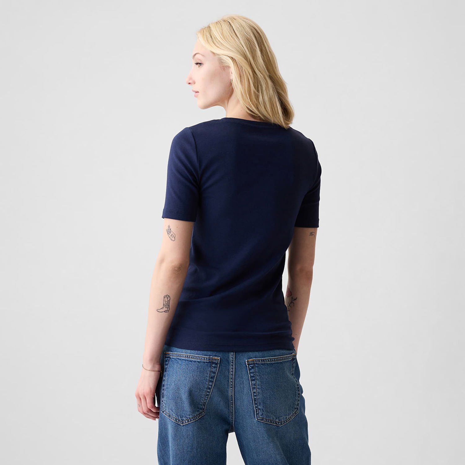 Tričko GAP Modern Crewneck T-Shirt Navy Uniform Navy | 540635-02, 1