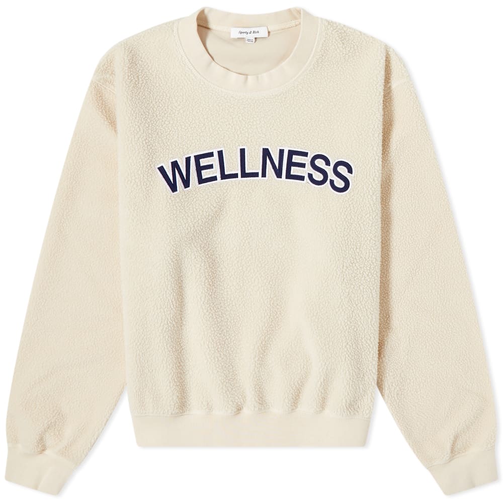 Mikina Sporty & Rich Wellness Sherpa Sweatshirt Béžová | CR666CR, 0