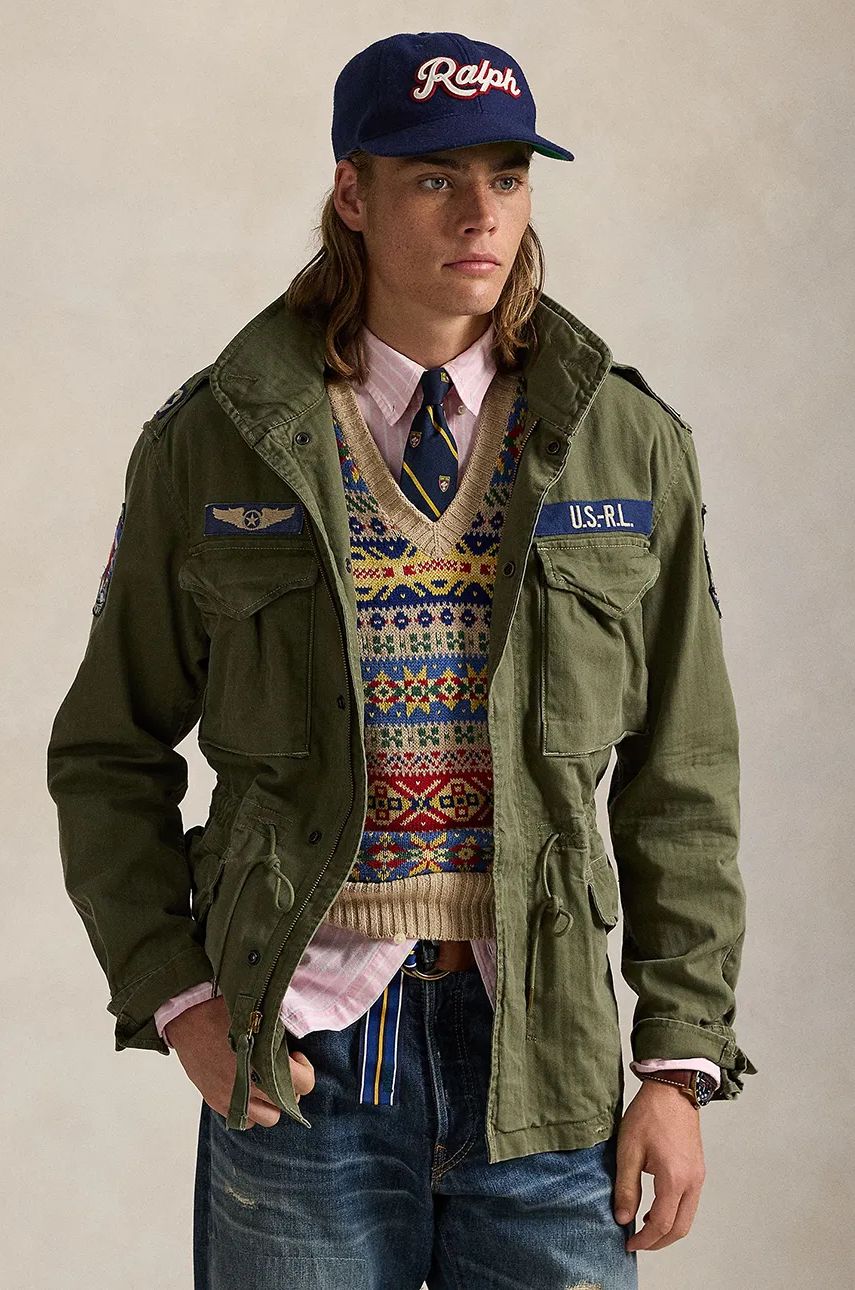 Vesta Polo by Ralph Lauren Green Cotton Field Jacket Béžová | 710961616, 0