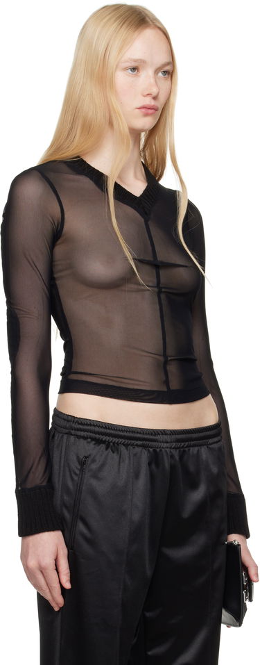 Sveter Maison Margiela MM6 Maison Margiela Elastic Jersey Mesh Long Sleeve Top Čierna | S62NH0039 S24423, 1