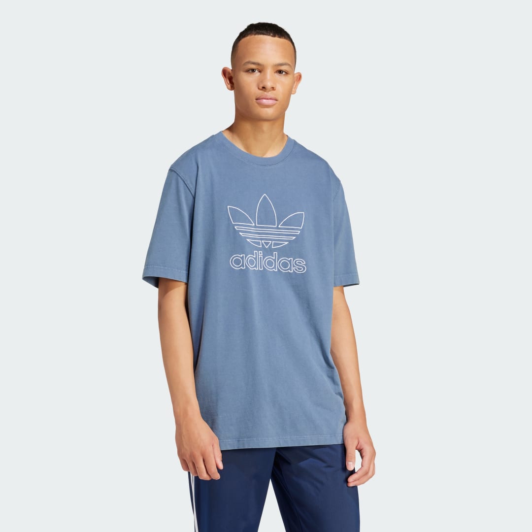 Tričko adidas Originals Adicolor Outline Trefoil Tee Modrá | IR8002, 0