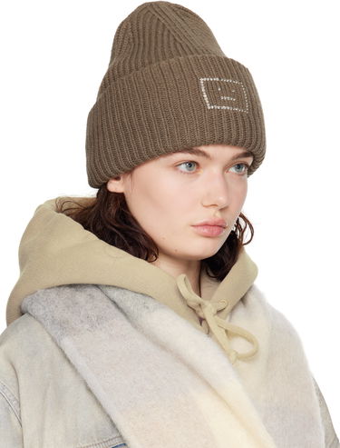 Kulicha Acne Studios Acne Studios Embellished Face Logo Beanie Hnedá | C40390-, 1