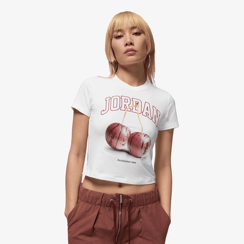 Crop Top Nike Jordan Break Crop Graphic T-Shirt Biela | IH2531-100