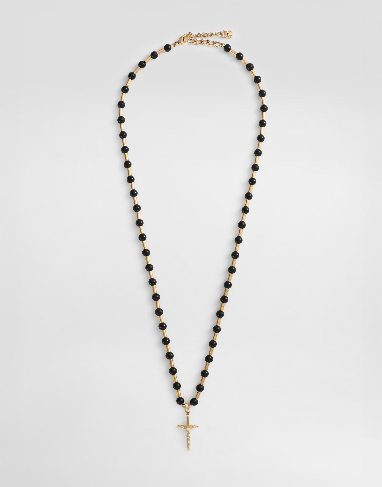 Náhrdelník Dolce & Gabbana Dolce & Gabbana Beaded Cross Pendant Necklace Čierna | WNR3S4W1111N0011, 0