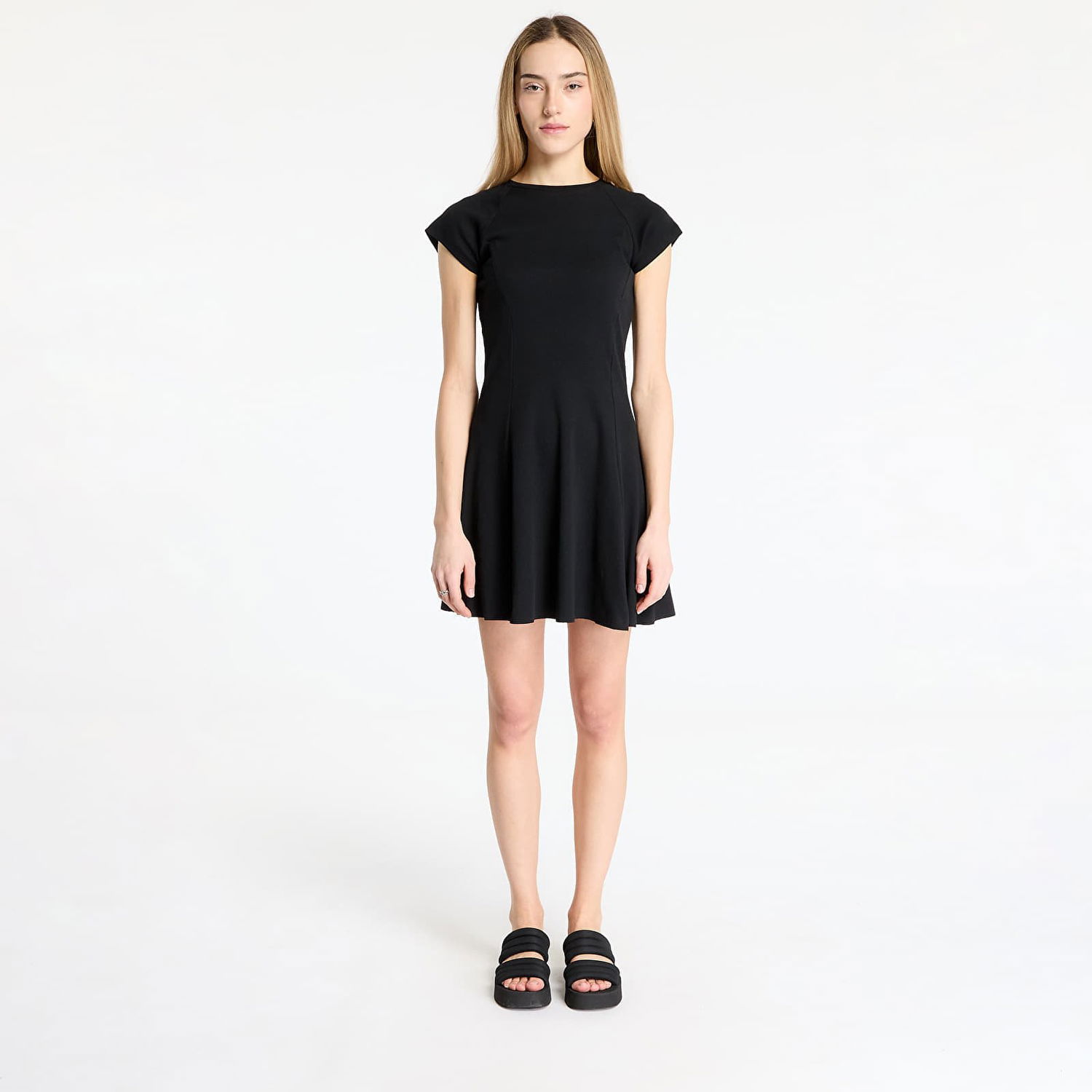 Šaty Urban Classics Urban Classics Skater Rib Dress Čierna | TB6201-00007, 0