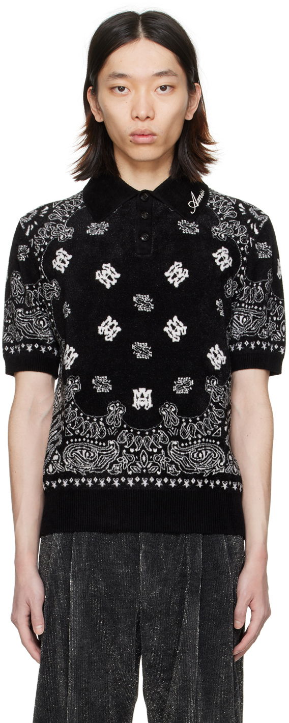 Polo tričko AMIRI Bandana Polo Čierna | PS24MKS005, 0