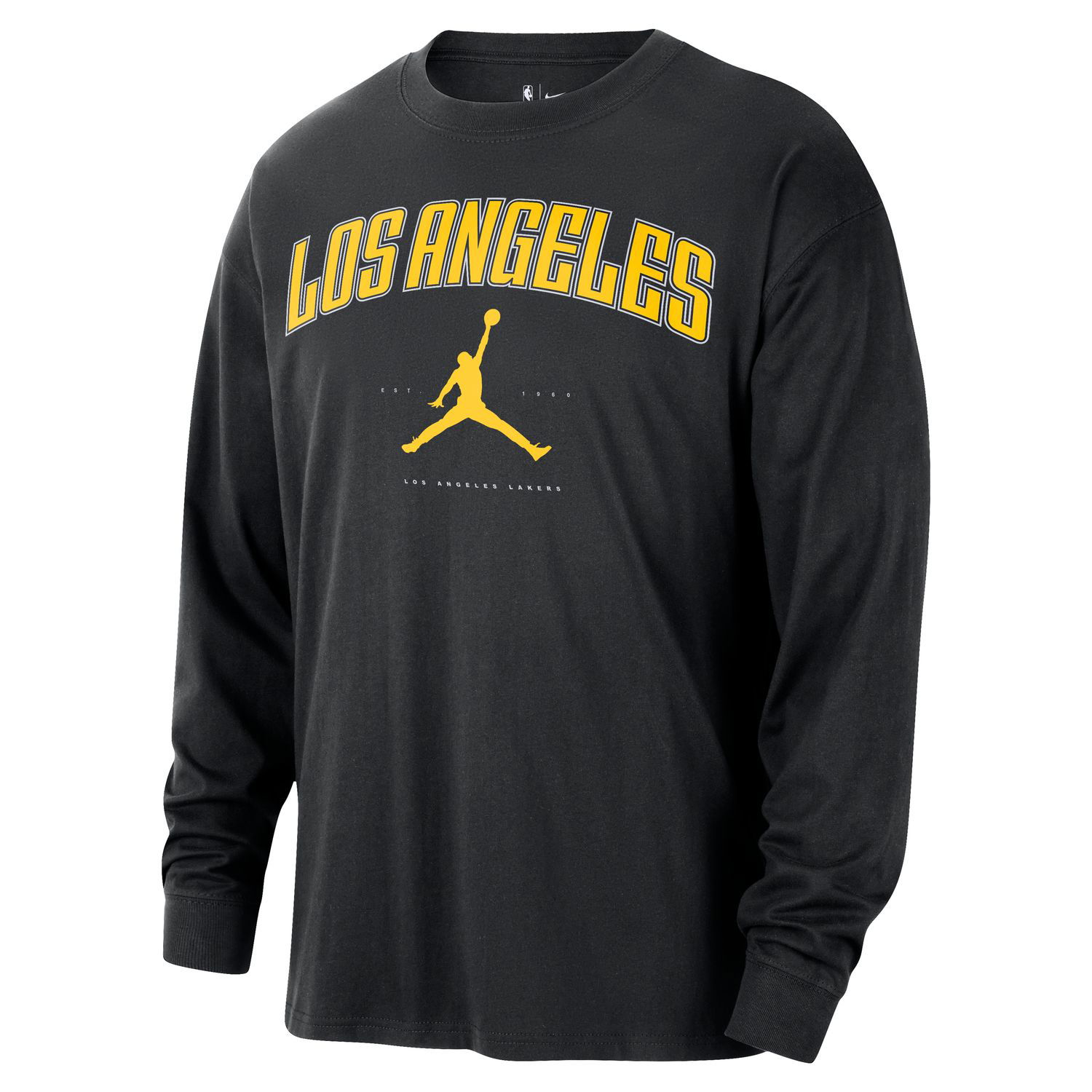 Tričko Jordan NBA Los Angeles Lakers Essential Long-Sleeve Tee Čierna | HV5469-010, 1