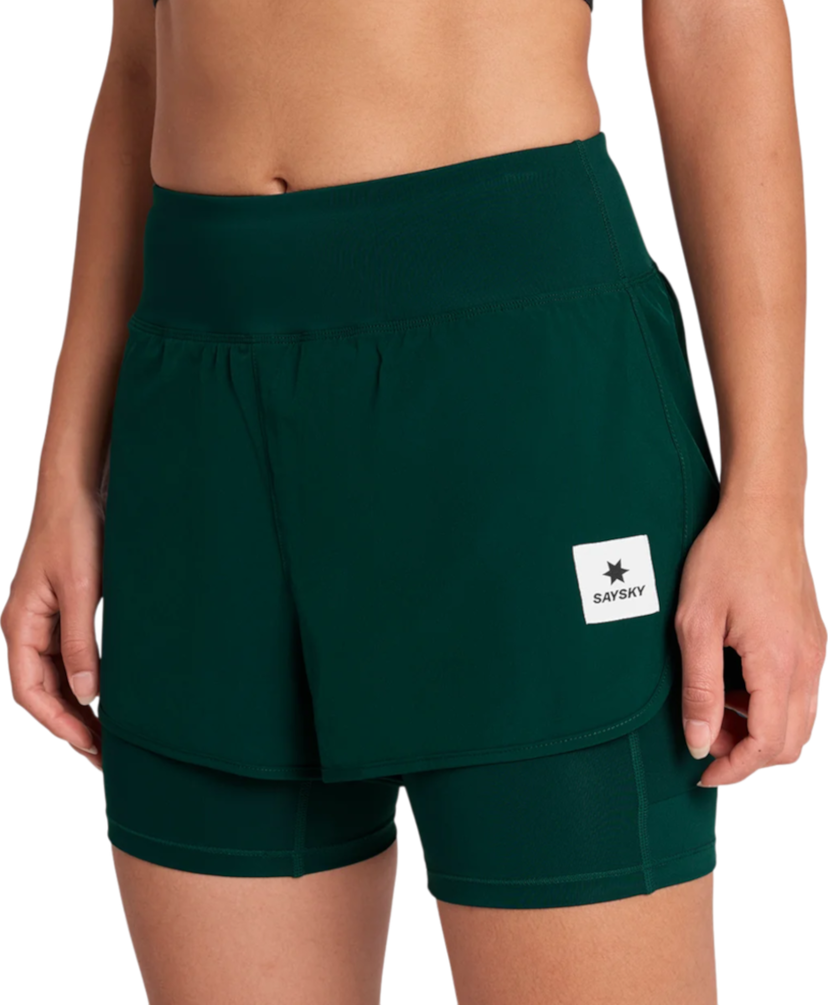 Šortky Saysky Saysky Women's Pace 2 in 1 3" Shorts Zelené | owrsh23c317-owrsh23c317