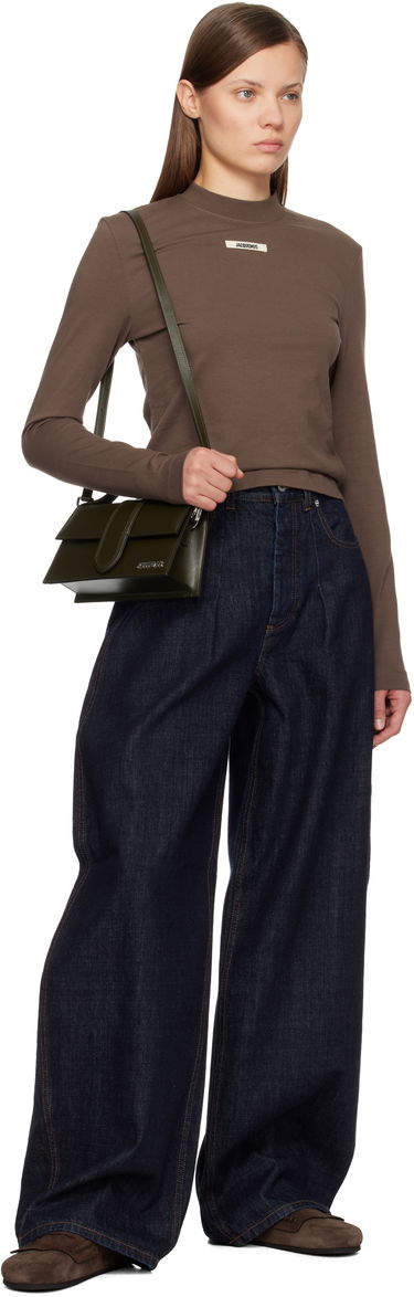 Kabelka Jacquemus Khaki 'The large Bambino' Bag Zelené | 22HBAW00007AC01C02, 3