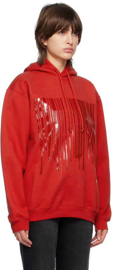 Mikina VETEMENTS Dripping Barcode Graphic Hoodie Červená | VL16HD440R, 1