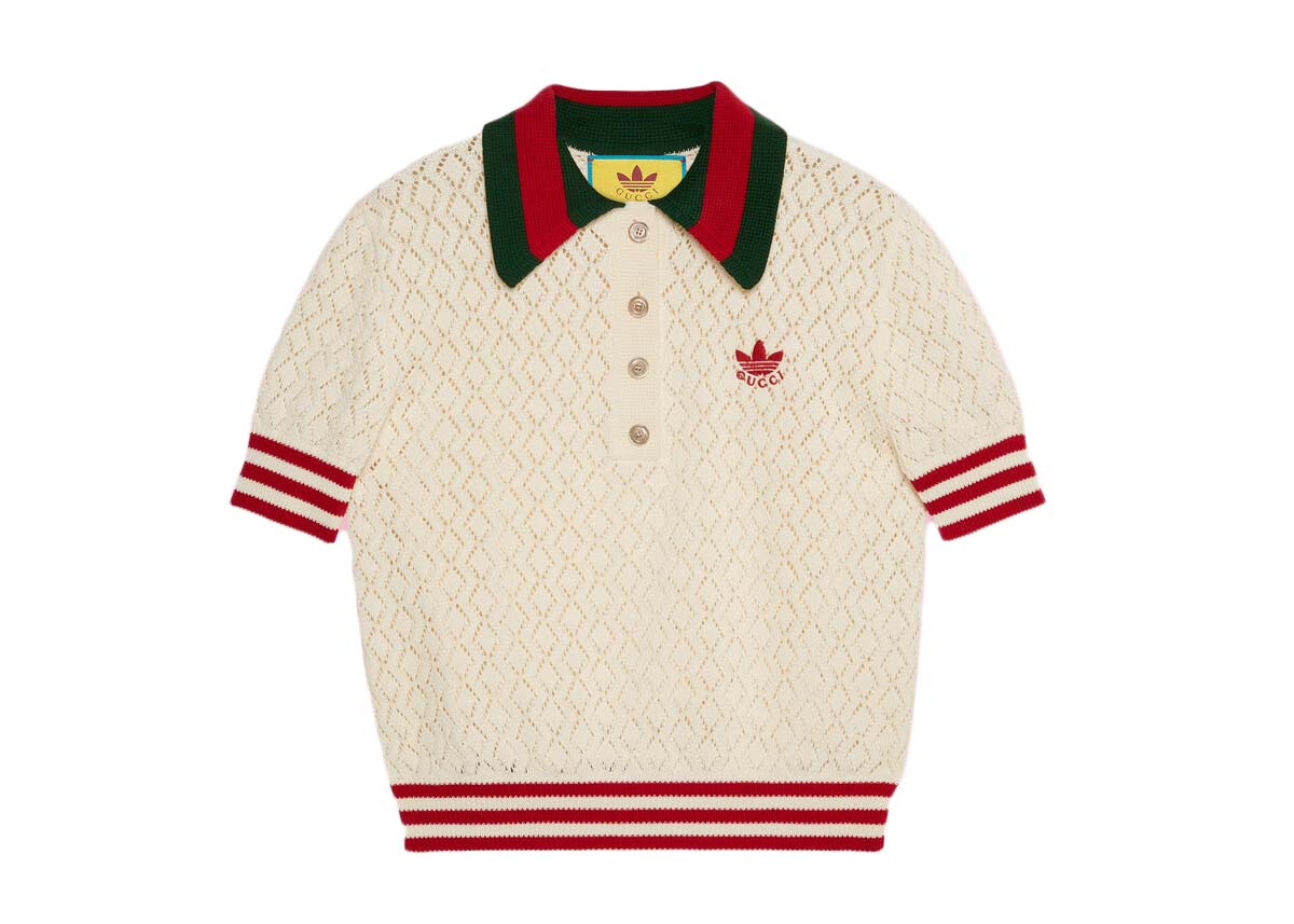 Polo tričko Gucci adidas x Cotton Polo Tee Biela | 693832 XKCDM 9133, 0