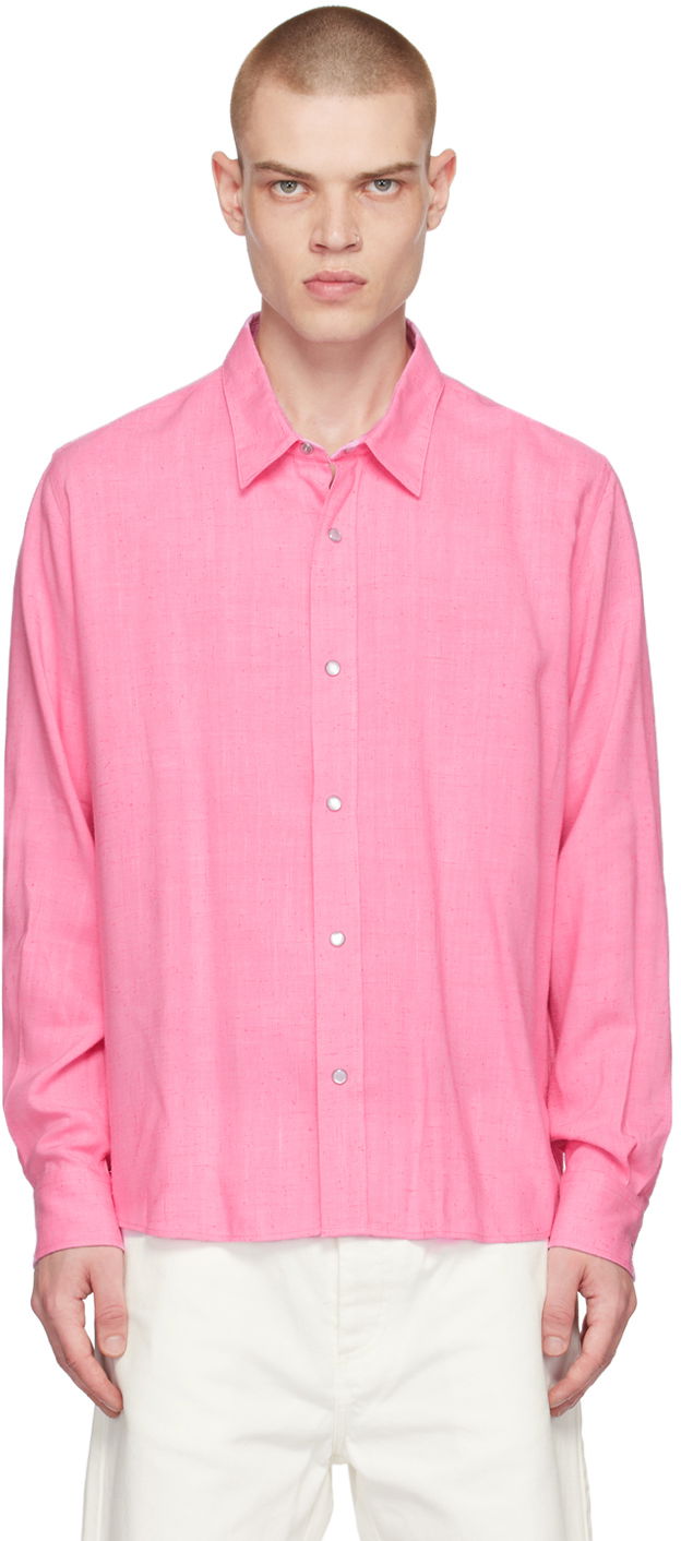 Košeľa AMI Press-Stud Shirt Ružová | HSH117.VI0003, 0