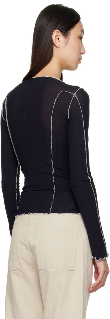 Tričko Baserange Baserange Omato Long Sleeve T-Shirt Čierna | TTOML-CR-AU25, 2