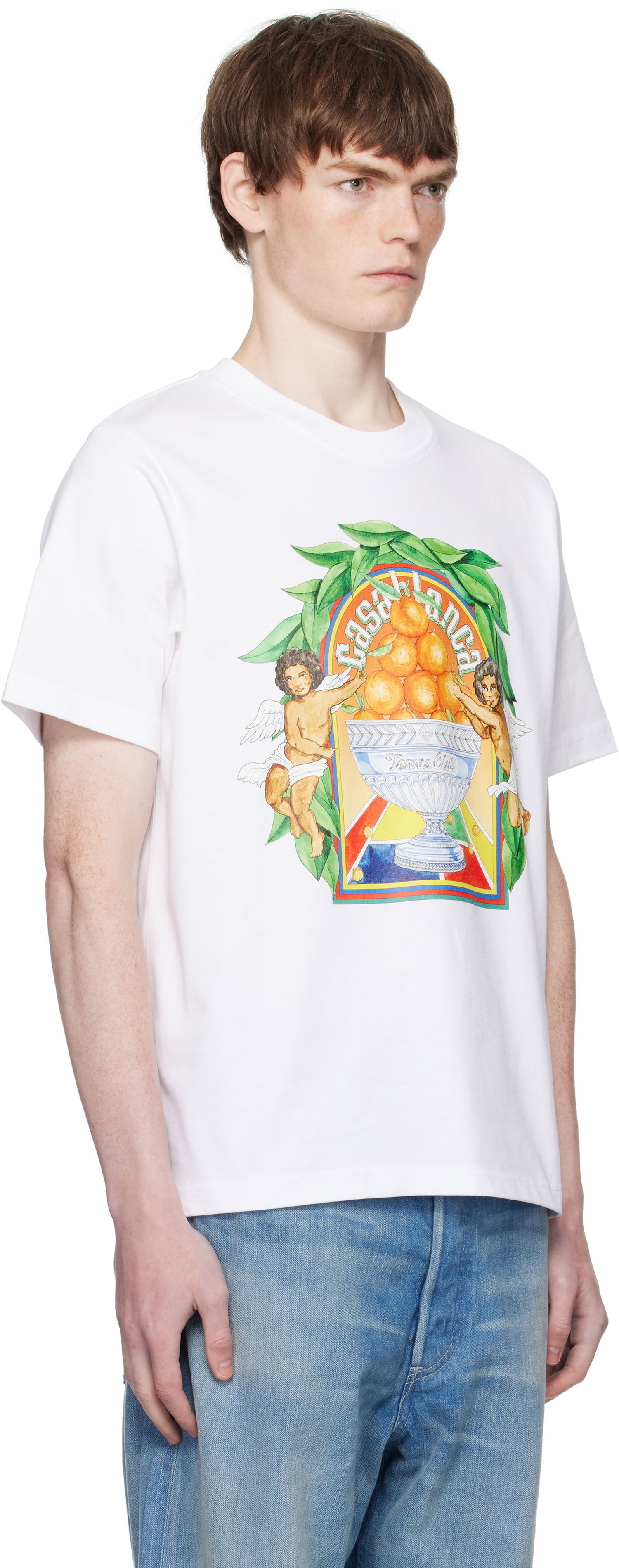 Tričko Casablanca Casablanca Triomphe D'Orange Graphic Tee Biela | MPF25-JTS-001-23-EX-FLANNELS, 1