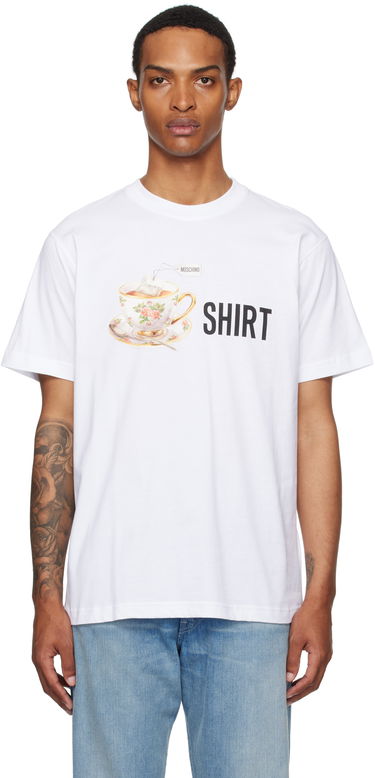 Tričko Moschino Moschino Teacup Graphic Organic Cotton T-Shirt Biela | 252ZZ072852411001, 0