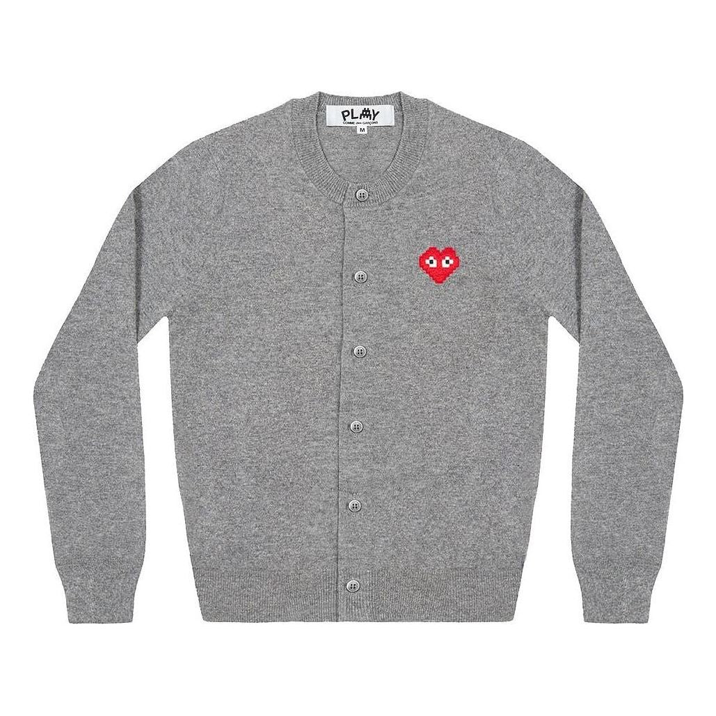 Sveter Comme des Garçons COMME des GARCONS PLAY Women's Cardigan with Invader Emblem Šedá | AZ-N083-051-2, 0