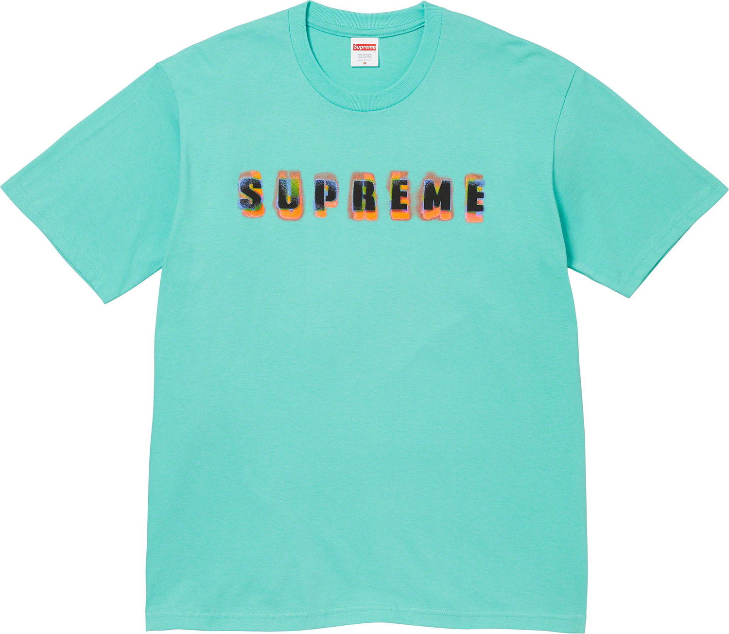 Tričko Supreme Stencil Tee Tyrkysová | FW23T32, 0