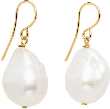 Náušnice Jil Sander Pearl Grainy Earrings "Gold & White" Biela | J11VG0027_J12016, 1