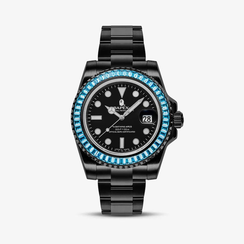 Hodinky BAPE A BATHING APE Type 1 Bapex Crystal Stone Watches Green Zelené | 001WHJ301004I GRN