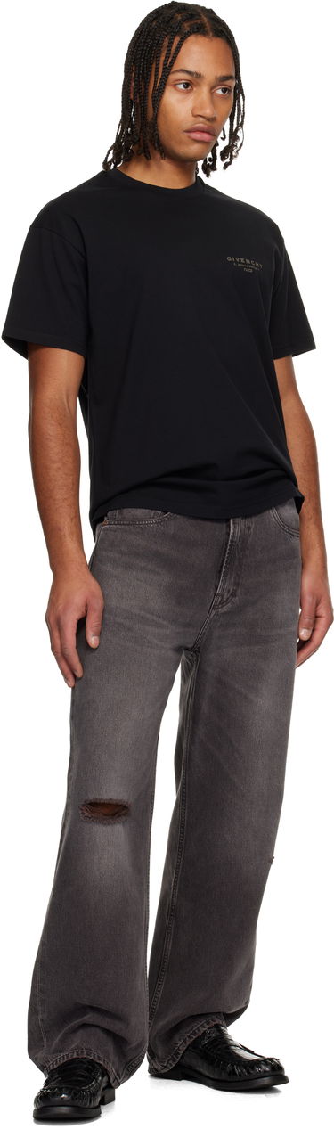 Tričko Givenchy Cotton Short Sleeve Crewneck T-shirt with 'GIVENCHY 3, Avenue George V Paris' Address Print Čierna | BM71NK3YRV001, 3