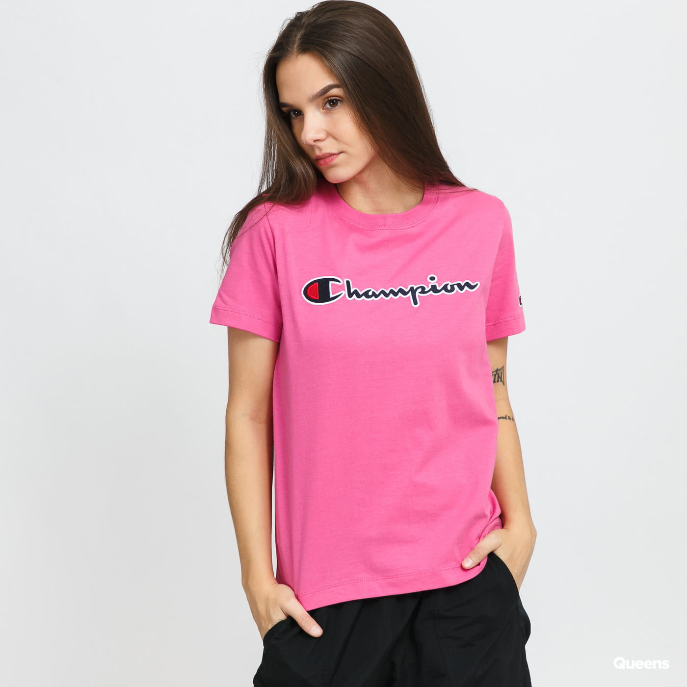 Tričko Champion Crewneck T-Shirt Ružová | 114472 IBR, 0