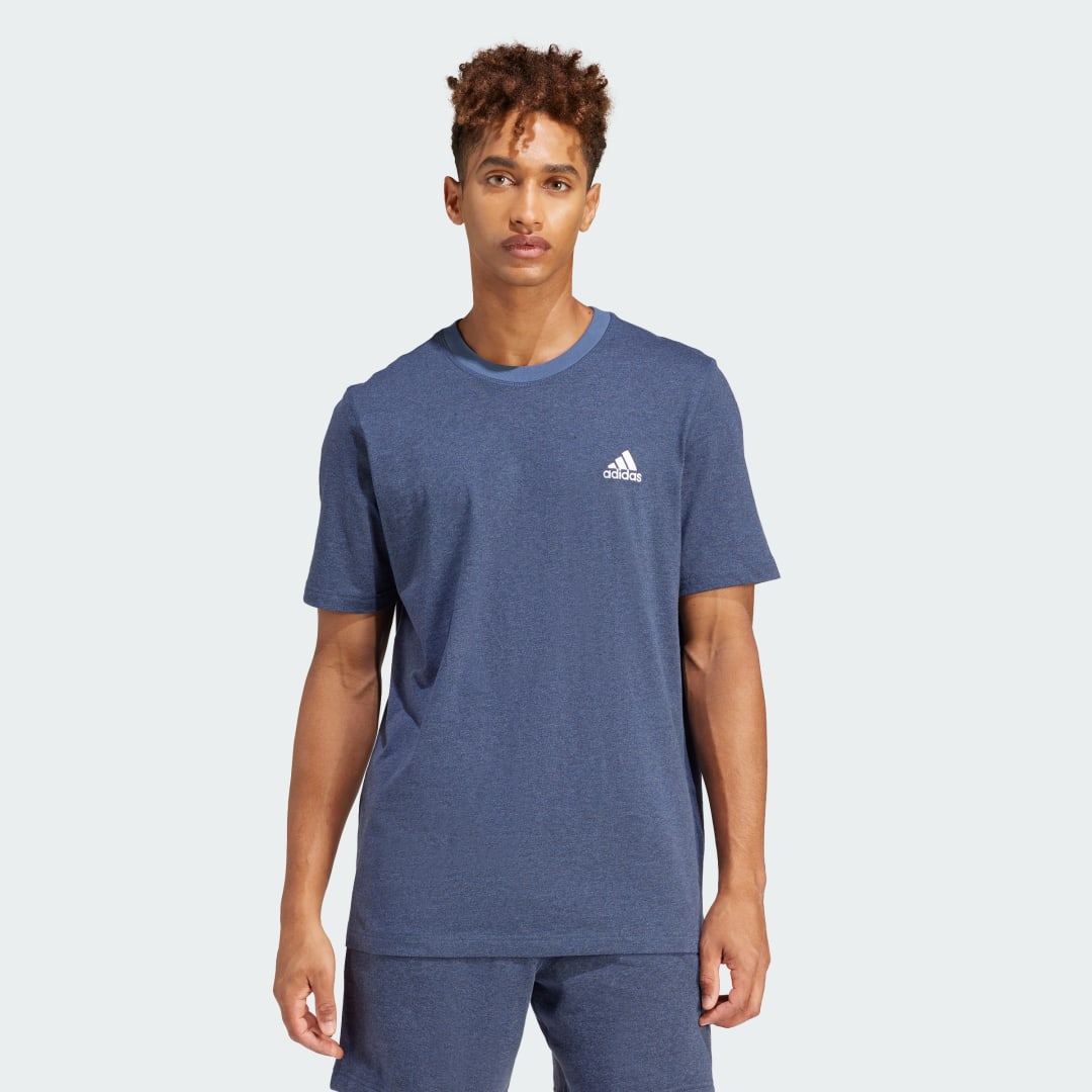 Tričko adidas Performance Seasonal Essentials Melange Tee Modrá | IR5317, 0