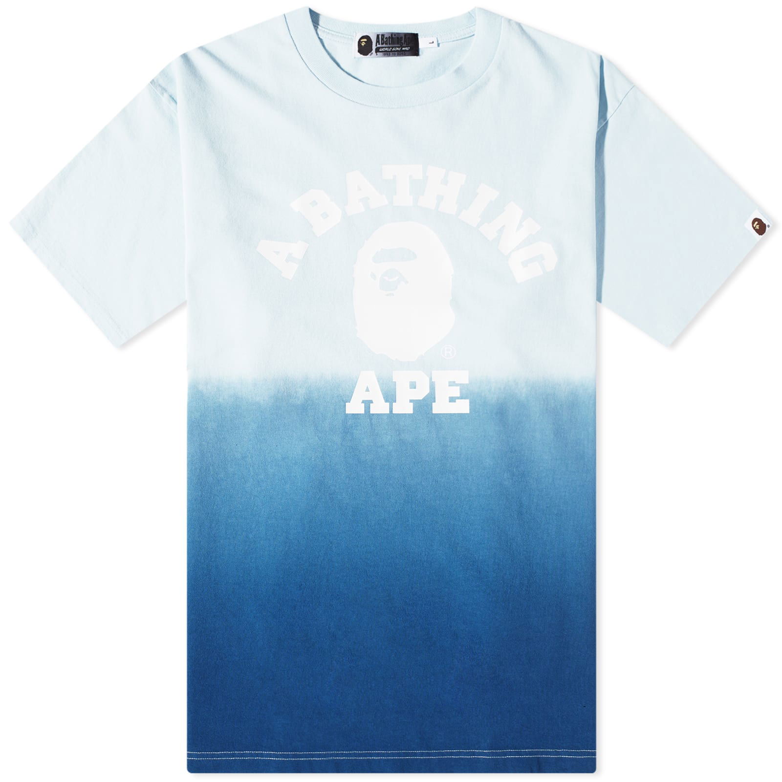 College Gradation Dyed T-Shirt Blue