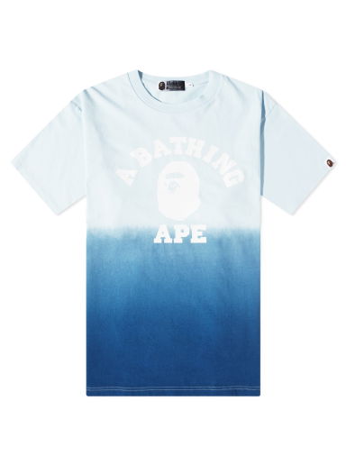 Tričko BAPE College Gradation Dyed T-Shirt Blue Modrá | 001CSJ301003M-BLU