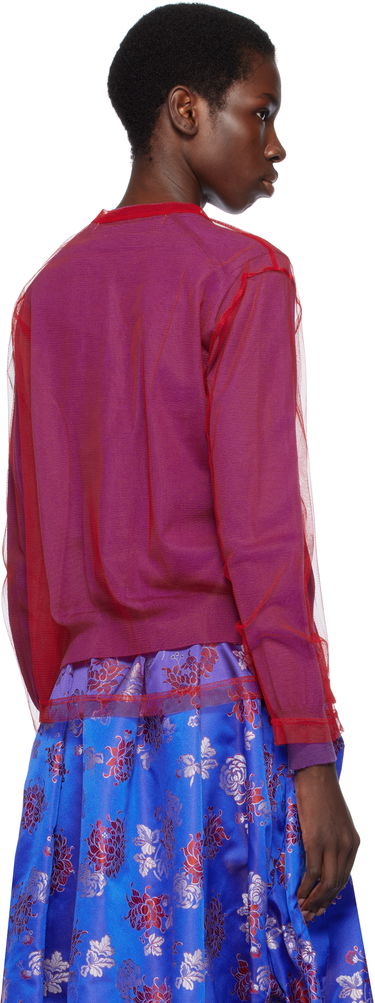 Sveter Comme des Garçons Comme des Garçons Worsted Wool and Nylon Tulle Cardigan Červená | GO-B020-051-3, 2