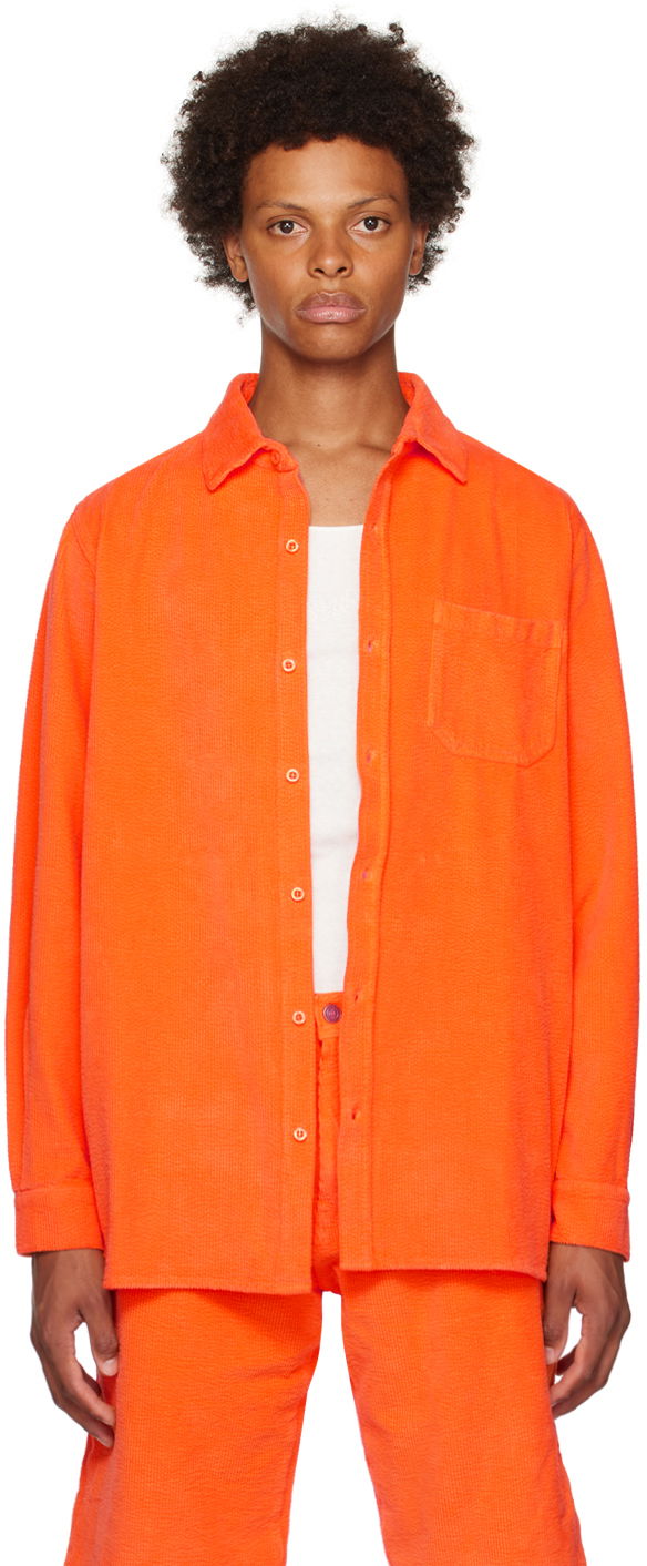 Košeľa ERL Spread Collar Corduroy Shirt Oranžová | ERL06B002, 0