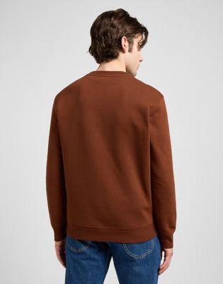 Mikina Lee Regular Patch Crew Sweatshirt Luxe Hnedá | 112371910, 0