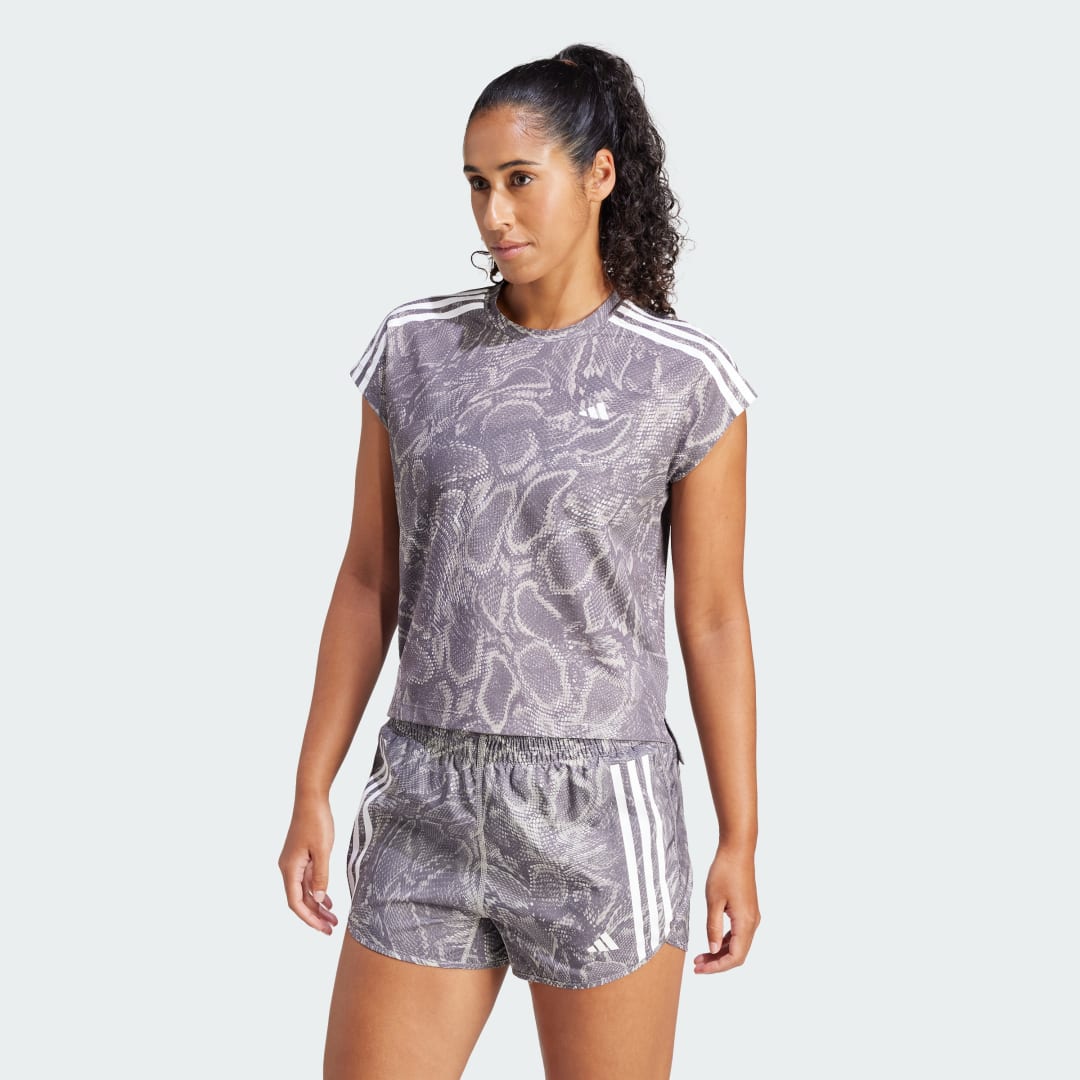 Šortky adidas Performance AEROREADY Printed Training T-Shirt Šedá | IV9990, 0