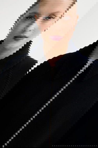 Bunda Samsoe Samsoe ALMA Wool Cape Jacket Navy | F23300184, 4