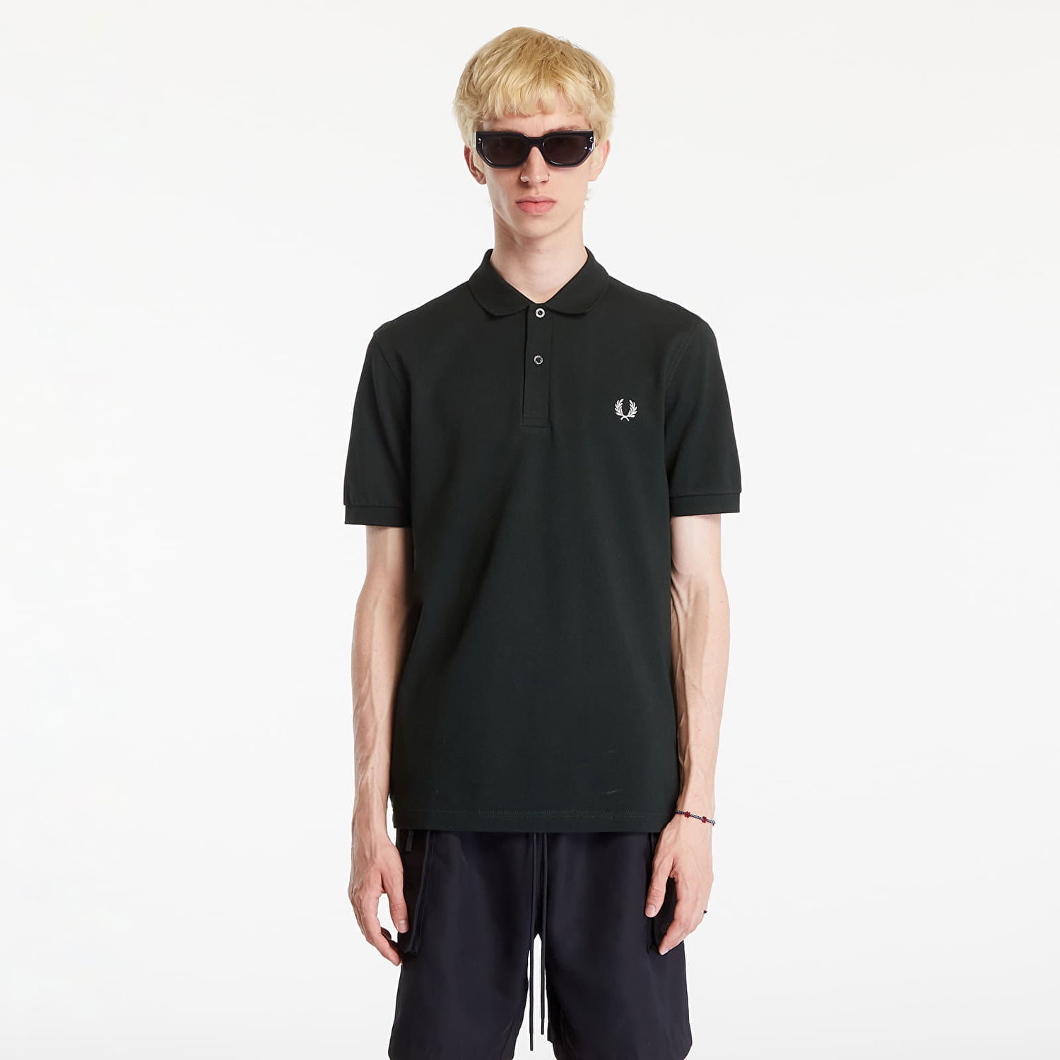 Polo tričko Fred Perry The Polo Short Sleeve Tee Night Green/ Snow White Čierna | M6000 T50, 0