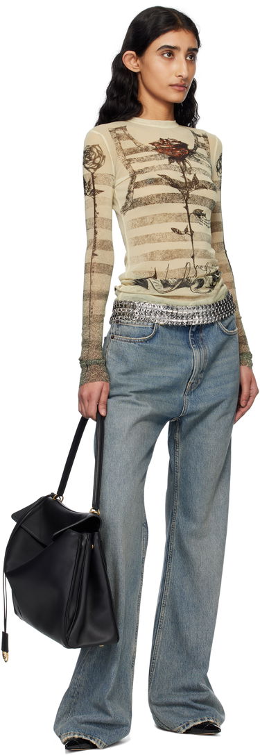 Tričko Jean Paul Gaultier Jean Paul Gaultier Tattoo Marinière T-Shirt Béžová | 25/34-F-TO274-T585-030030, 4