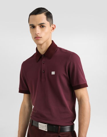 Polo tričko Dolce & Gabbana Dolce & Gabbana Cotton Polo Shirt with Logo Tag Vínová | G8SN1TFU7ENF0130, 3
