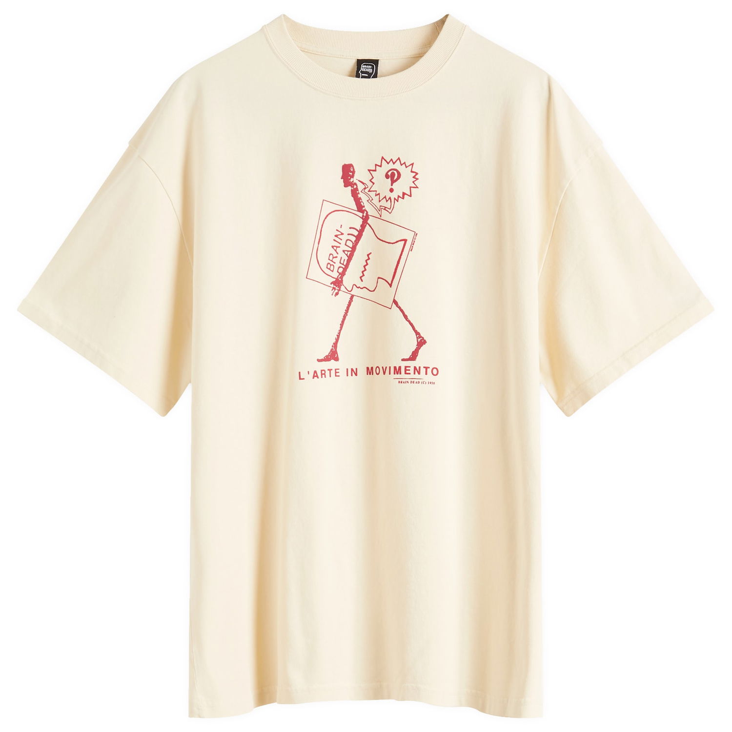 Tričko Brain Dead Brain Dead Movimento Graphic T-Shirt, Size Large Béžová | BDP25T00O044-CRM, 0